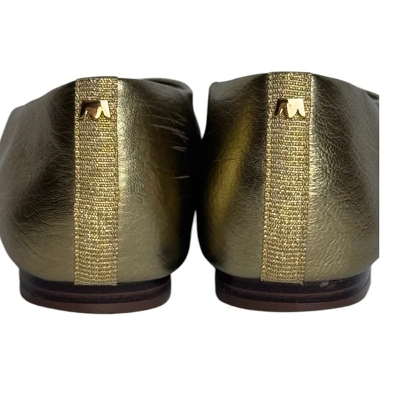 Birdies The Crane Gold Leather Flats Size 6 - Picture 5 of 9
